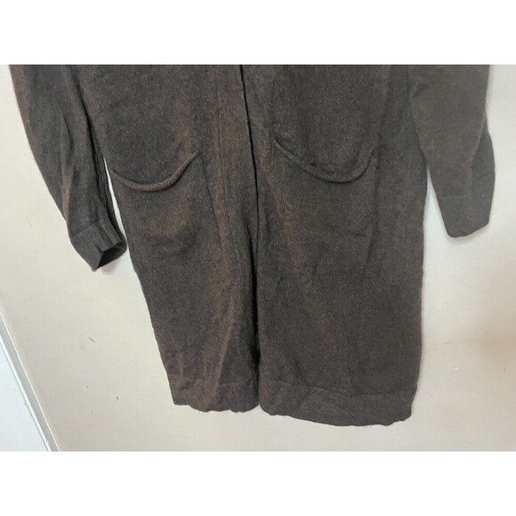 VTG Neiman Marcus 100% Cashmere longline cardigan front sloughy pockets sz small - Picture 3 of 7